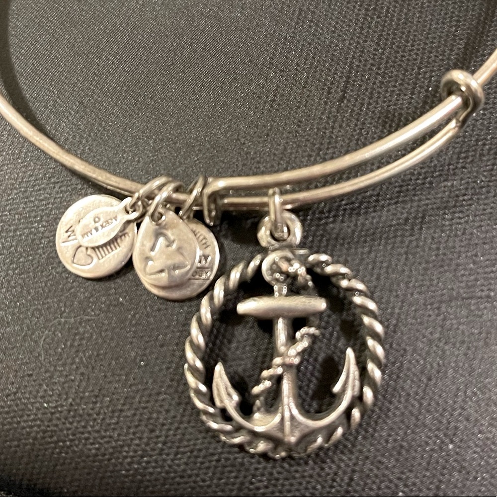 Alex and Ani Rope Wrapped Anchor Charm Bangle